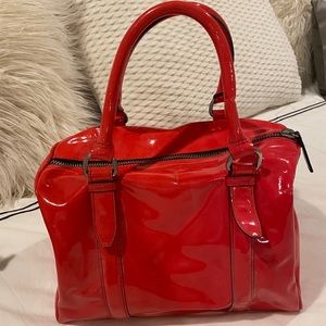 MNG red satchel bag